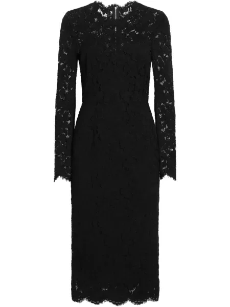 Rochie maxi Dolce & Gabbana cu mâneci lungi lungă de costum negru