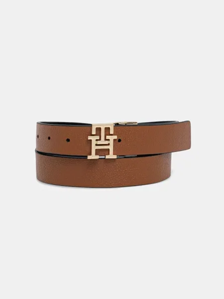 Tommy Hilfiger dvostranski pas usnjen črna