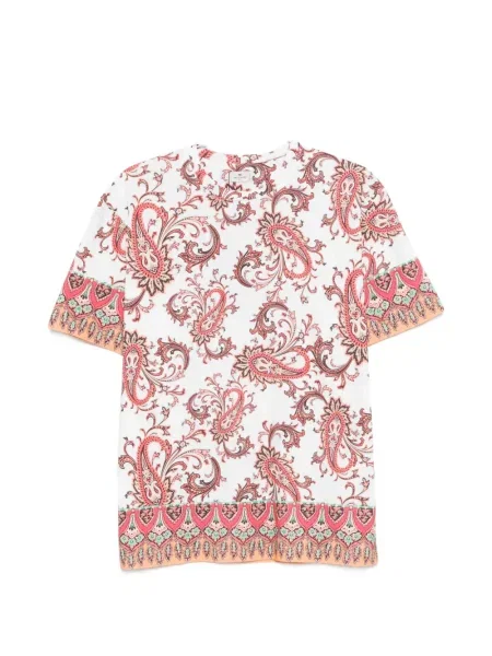 Tricou Etro cu model paisley alb