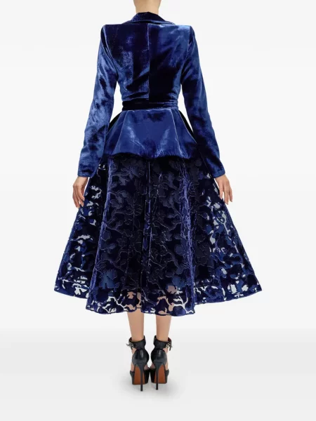 Aksamitna spódnica Araftu garniturowa niebieska