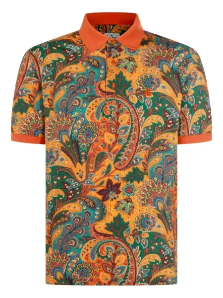 Polo Etro cu imagine cu model paisley portocaliu