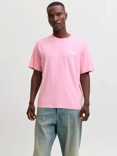 JACK & JONES Tricou JORURBAN roz deschis alb