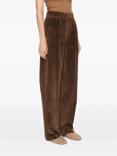 Pantaloni Aya Muse de catifea cord maro