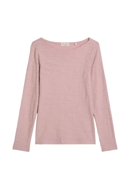 Lung tricou polo Marc O'polo din jerseu roz