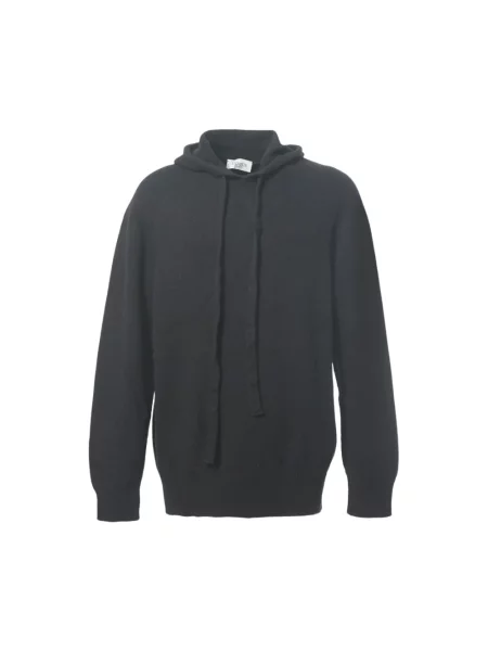 Bluza z kapturem Laneus z kaszmiru z kapturem czarna