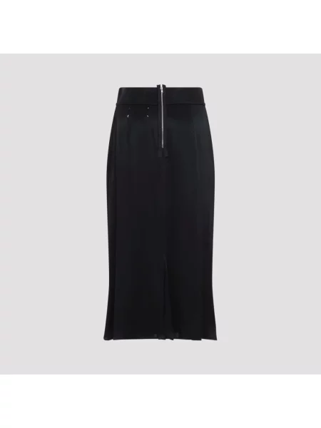 Satynowa spódnica midi Maison Margiela czarna
