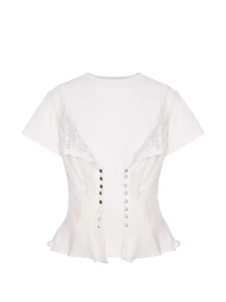 Tricou Seen Users din dantelă alb
