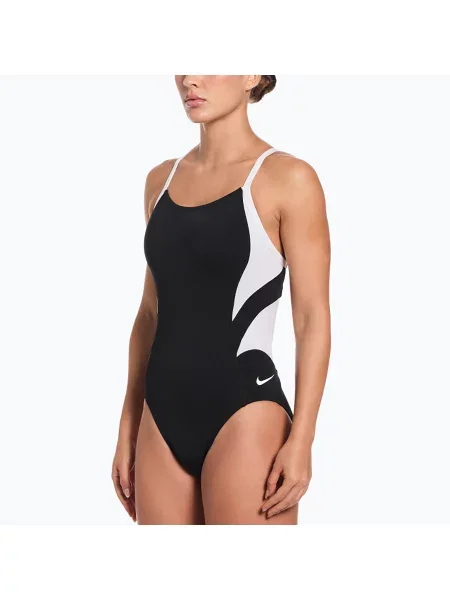 Costum de baie întreg pentru femei Nike Hydrastrong Fly black/white alb