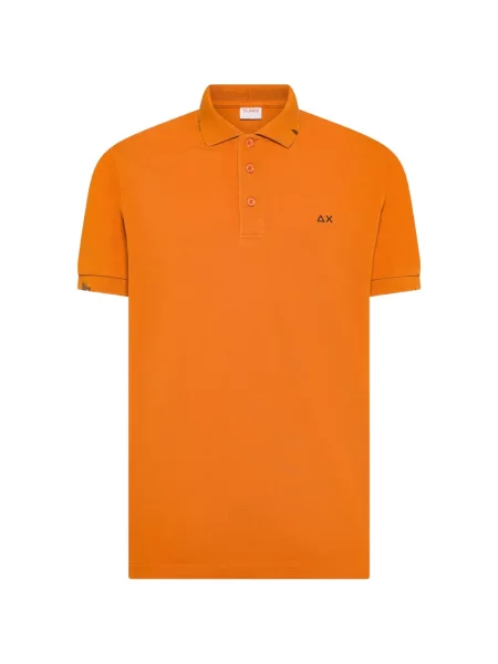 Scurt tricou polo Sun68 cu broderie portocaliu