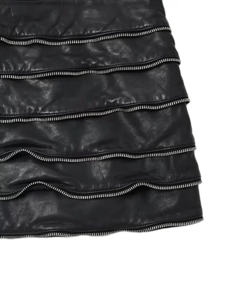 Fustă Allsaints cu volane negru