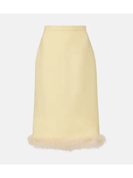 Fustă tip creion Valentino din crep galben