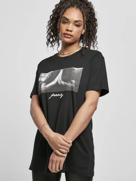 Mister Tee Tricou gri / negru alb