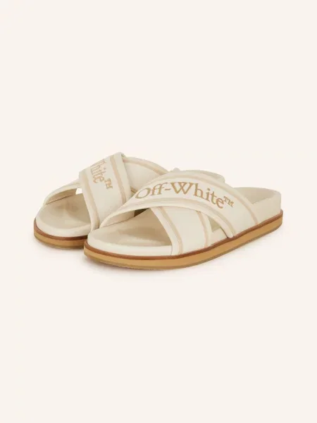 Off-White Klapki Cloud beige białe