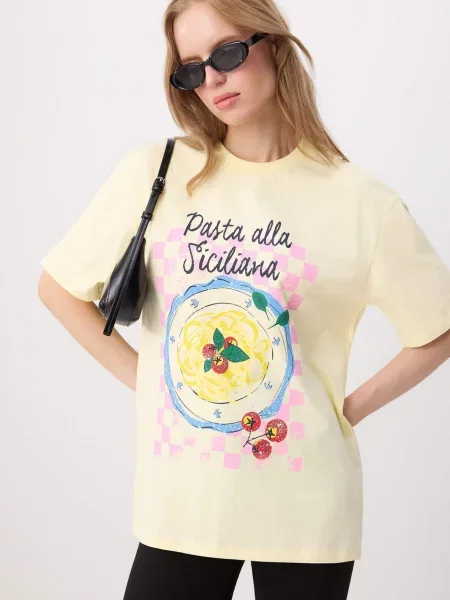 Trendyol Tricou deschis / galben albastru