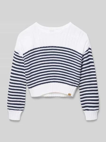 Sweter z dzianiny o kroju loose fit z mieszanki bawełny model SLASH' Abercrombie&fitch biały