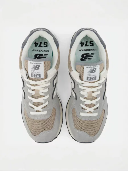 Замшевые повседневные кроссовки New Balance 574 серые