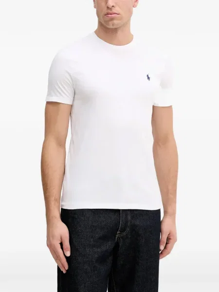 Велурена тениска Polo Ralph Lauren с автограф на райета синьо