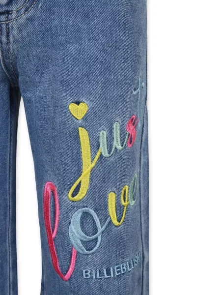 Jeansy straight leg dziecięce Billieblush niebieskie
