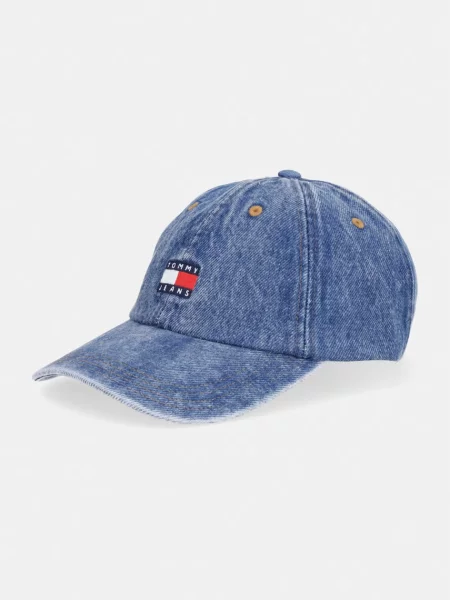Tommy Jeans czapka z daszkiem jeansowa niebieska