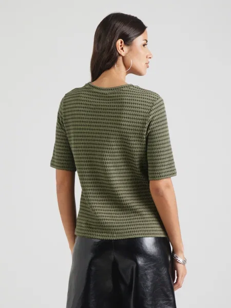 S.Oliver BLACK LABEL Majica temno rjava / zelena črna