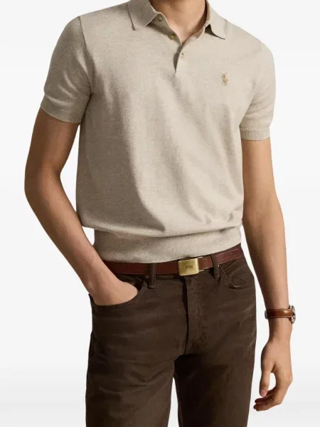 Kordbársony csíkos pólóing Polo Ralph Lauren autogrammal zöld