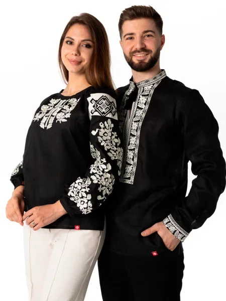Лляна Вишита сорочка Folk Moda чорний