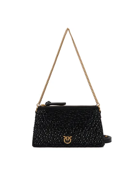 PINKO Geantă Double Mini Pelle Ai PLTT negru