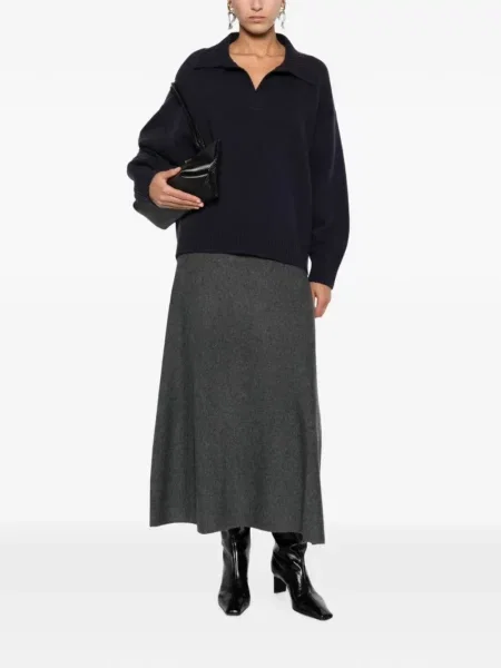 Gulerat pulover Weekend Max Mara cu decolteu în V negru