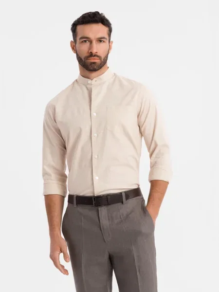 Lanena srajca Ombre bež