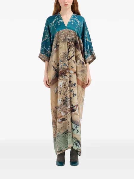Rochie maxi Pierre-louis Mascia de mătase cu imagine
