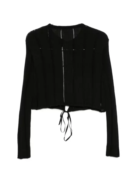 Πλεκτή ζακέτα Ann Demeulemeester γραβάτες μαύρο