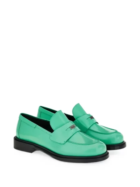 Pantofi loafer Ferragamo din piele cu bretele verde