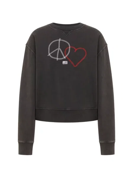 Hanorac Love Moschino cu broderie gri