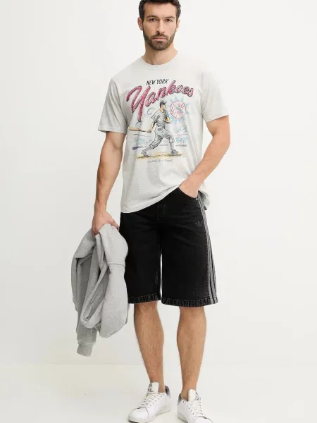 Футболка 47 brand MLB New York Yankees з принтом сірий