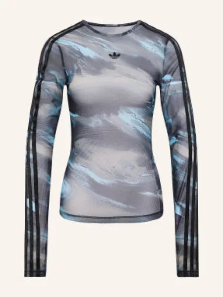 Adidas Originals Tričko S Dlouhým Rukávem Graphic Ze Síťoviny tmavě modrá / černošedá černá
