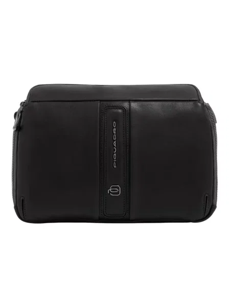 Torba crossbody Piquadro skórzana czarna
