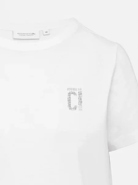 Comma casual identity Tričko sivá / svetlosivá biela