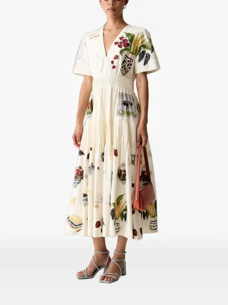 Rochie midi Farm Rio cu imagine alb