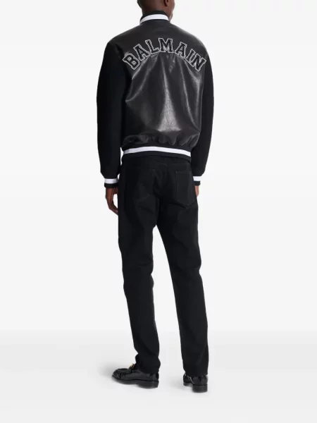 Geanta de piele Balmain negru