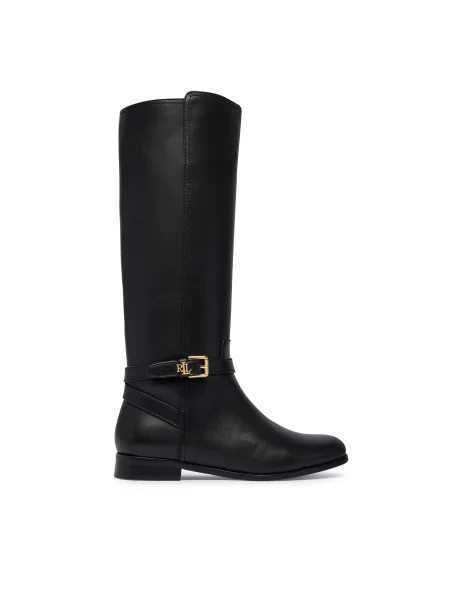 Jahalni škornji LAUREN RALPH LAUREN Brooke II Calfskin Tall Boot črna