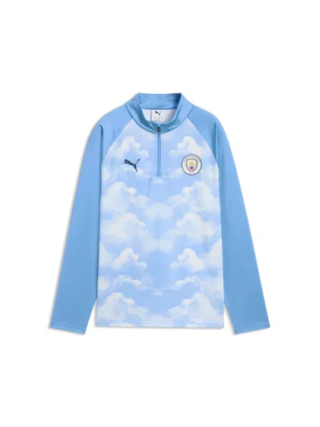 PUMA Młodzieżowa bluza rozgrzewkowa Manchester City F.C. z zamkiem Akcesoria niebieski