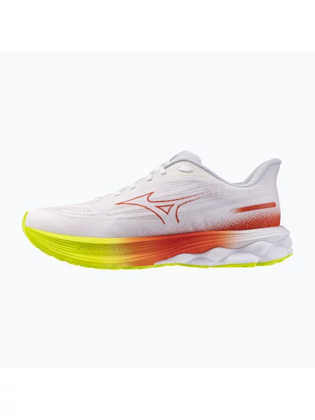 Încălțăminte de alergare pentru bărbați Mizuno Wave Skyrise 7 white/orange/evening primrose alb