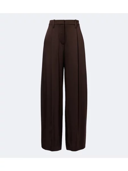 Pantaloni Brunello Cucinelli de mătase maro