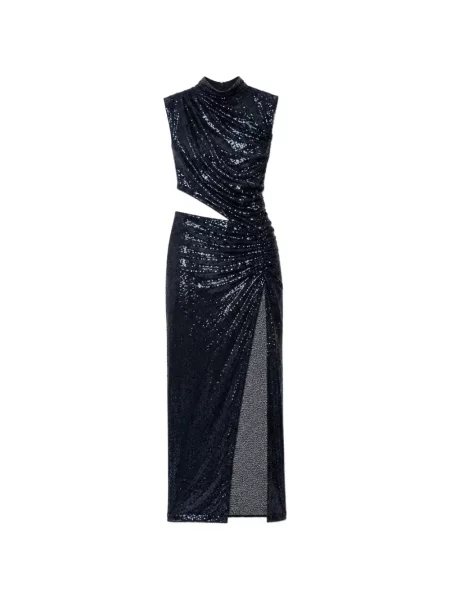 Rochie maxi Amazuìn cu paiete asimetrică albastru