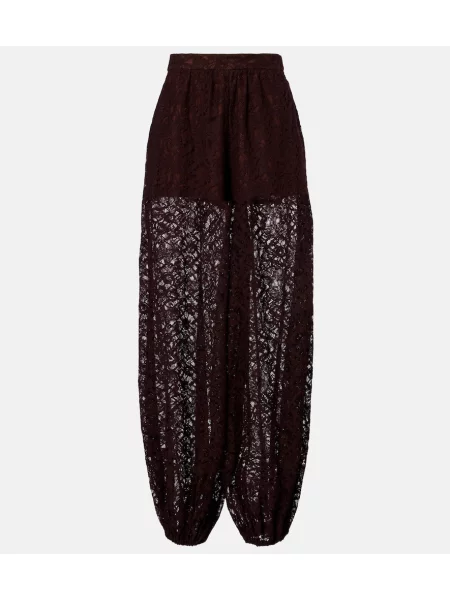 Spodnie Adriana Degreas koronkowe brązowe