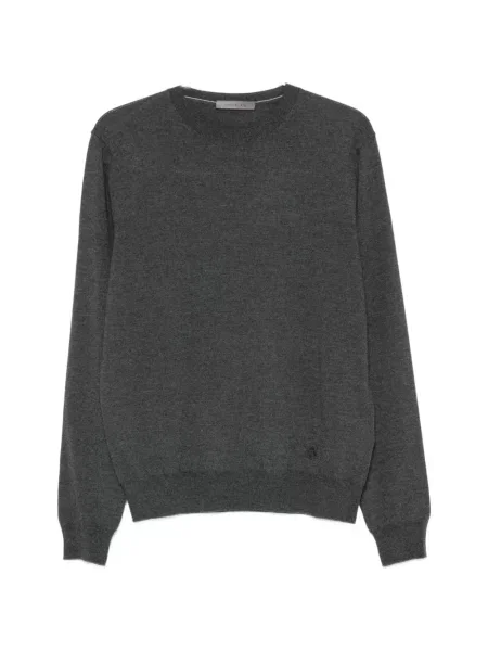 Lung pulover Corneliani cu decolteu rotund gri