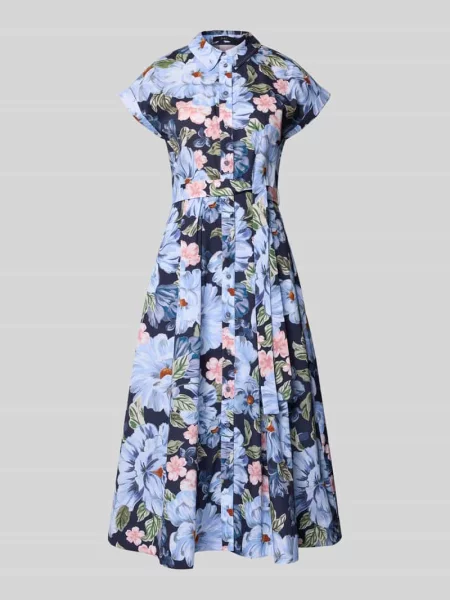 Sukienka midi z kwiatowym nadrukiem allover Oui