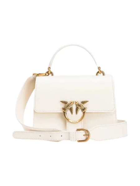 Torebka crossbody Pinko skórzana beżowa