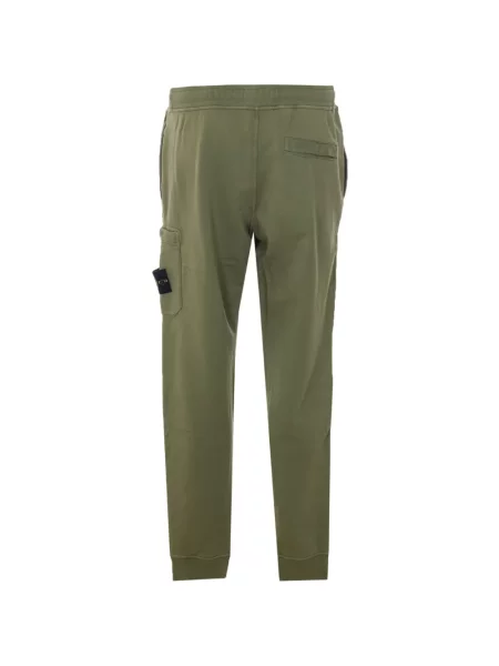 Pantaloni Stone Island cu strasuri verde