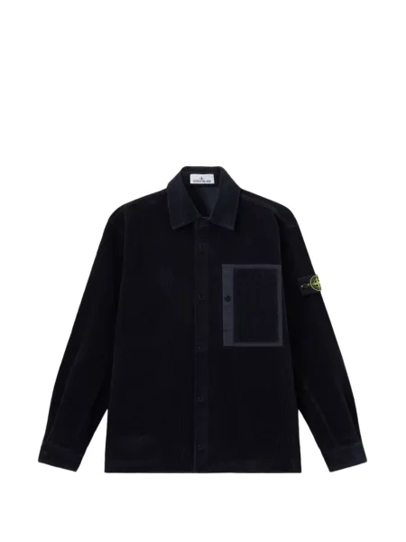 Cămașă Stone Island de catifea cord cu strasuri albastru
